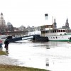 2013/02 – Regen, Wind und Hochwasser Stufe 2 am Elbufer in Dresden.