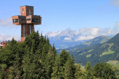 2017/08 - Das neue Gipfelkreuz bei Fieberbrunn.